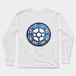 High Precision Blue Bicycle Cassette Gear No. 478 Long Sleeve T-Shirt